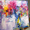 Lavender Flowers in My Hand and the Sun Kissing My Neck - Original Painting on 30x40” Canvas
